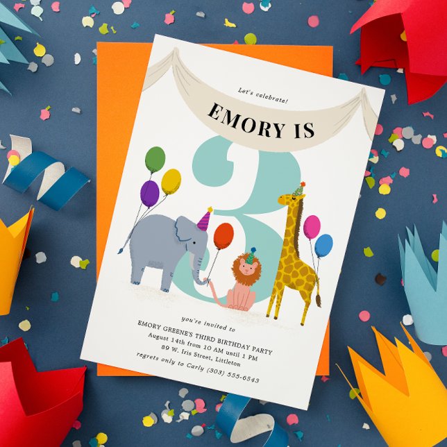 Invitación Safari Animales Niños Fiesta de Cumpleaños (Subido por el creador)