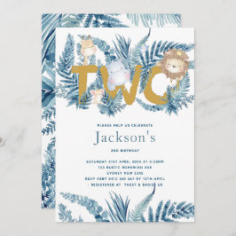 Invitación Safari Animales Segundo Cumpleaños