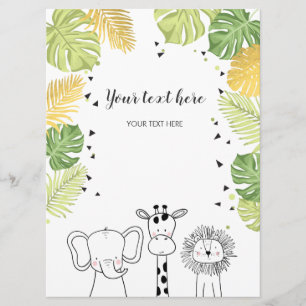 Invitación Safari Animales zoológico jungla Insertar carta Wi