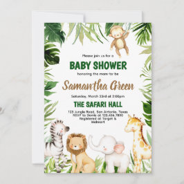 Invitación Safari Animals Baby Shower
