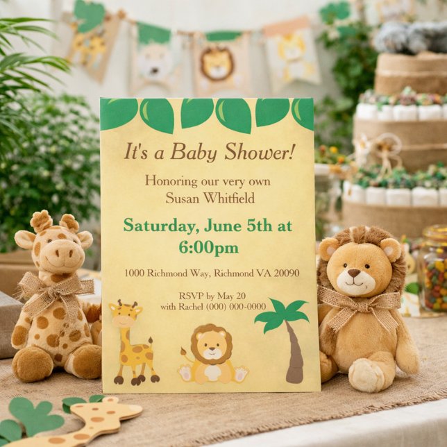 Invitación Safari Animals Baby Shower (Subido por el creador)