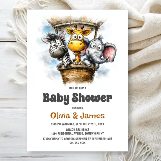 Invitación Safari Animals Baby Shower (Subido por el creador)