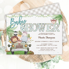 Invitación Safari Animals Baby Shower
