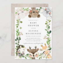 Safari Animals Baby Shower Invitation