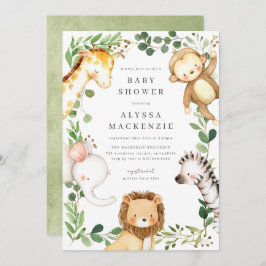 Invitación Safari Animals Baby Shower Invitation