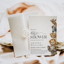 Safari Animals Baby Shower moderno