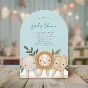 Invitación Safari Animals Boy Baby Shower