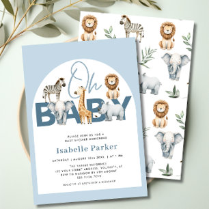 Invitación Safari Animals Boy Baby Shower