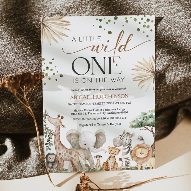 Invitación Safari Animals Gender Neutral Baby Shower (Safari Animals Gender Neutral Baby Shower Invitation)