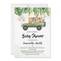 Safari Animals Tropical Jungle Zoo Baby Shower