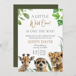Invitación Safari Baby Animals Baby Shower