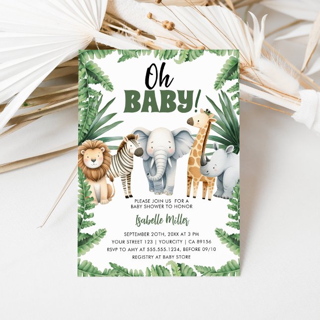 Invitación Safari Baby Shower (Safari Baby Shower Invitation)