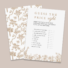 Invitación Safari Baby Shower Game Guess The Price Card