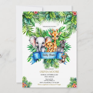 Invitación Safari Baby Shower Wild One está en camino