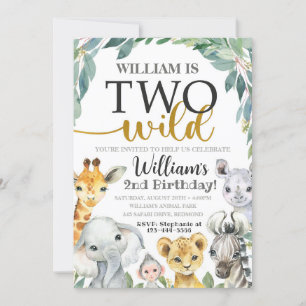 Invitación Safari Birthday Invitation Two Wild Invitation
