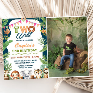 Invitación Safari Boy Dos Wild 2Boy Fotos de cumpleaños