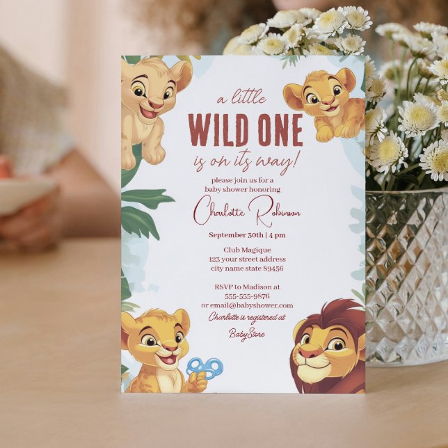 Invitación Safari Cute Lions Ducha bebé (Subido por el creador)