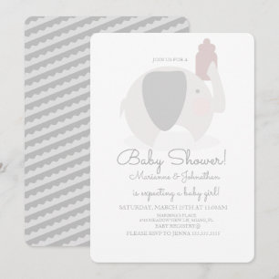 Invitación Safari de elefante gris simple para baby shower