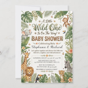 Invitación Safári de Jungla Tropical Animal Salvaje Fiesta de