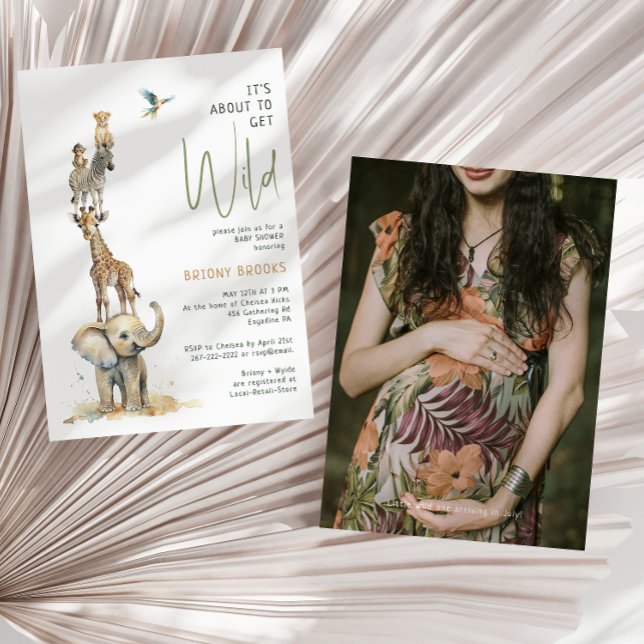 Invitación Safari de la jungla foto "está a punto de volverse (Subido por el creador)