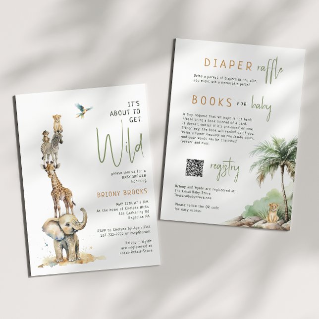 Invitación Safari de la jungla salvaje | Todo en un Baby Show (Subido por el creador)