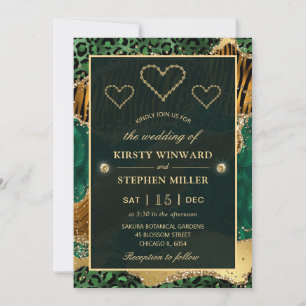 Invitación Safári de la Jungla Verde Bodas con Agata Brillant