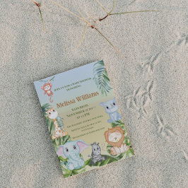 Invitación Safari de la selva Animales salvajes Palm Monkey B