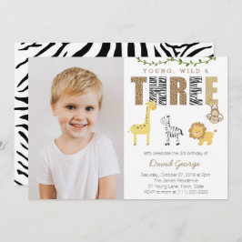 Invitación Safari de la selva Fiesta de tercer cumpleaños par