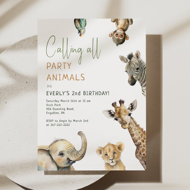 Invitación Safari de la selva "llama a todos los animales Fie (Subido por el creador)
