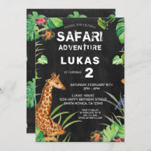Safari de la selva pequeña Giraffe Chalkboard Cump