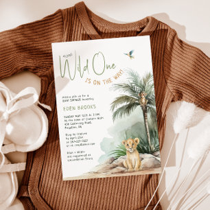 Invitación Safari de la selva salvaje un león Baby Shower