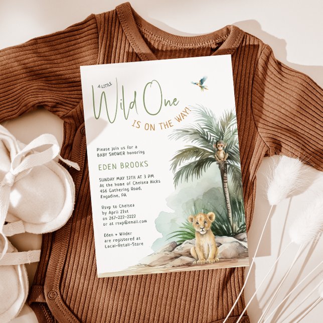 Invitación Safari de la selva salvaje un león Baby Shower (Subido por el creador)