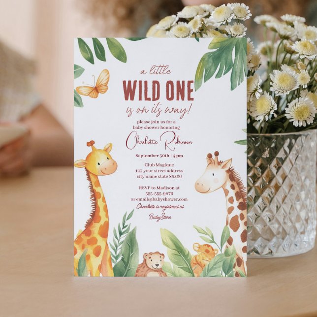 Invitación Safari dos jirafas Cute Ducha bebé (Subido por el creador)