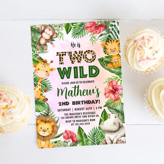 Invitación Safari Dos Salvajes Cumpleaños (Subido por el creador)