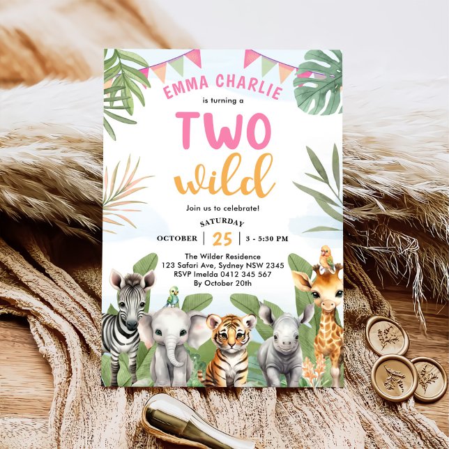 Invitación Safari Dos Salvajes Cumpleaños (Subido por el creador)