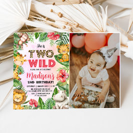 Invitación Safari dos salvajes foto de cumpleaños