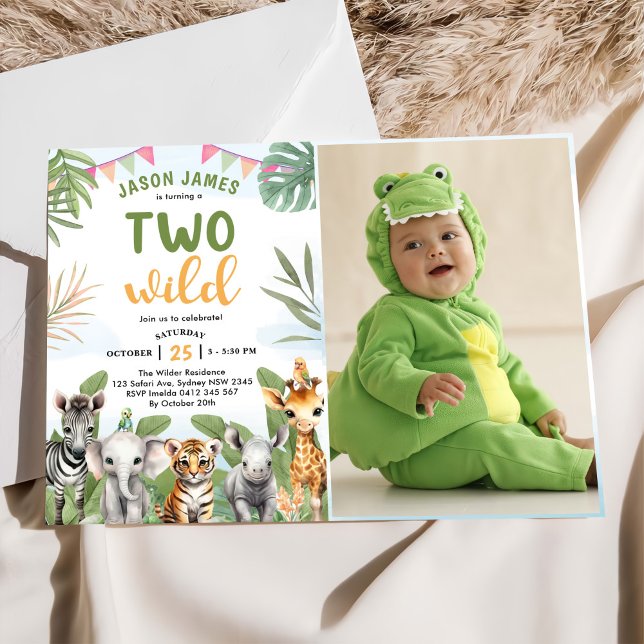 Invitación Safari Dos Wild 2Boy Fotos de cumpleaños (Subido por el creador)