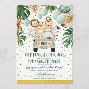Invitación Safari Drive De Baby Shower Parade Quarantine