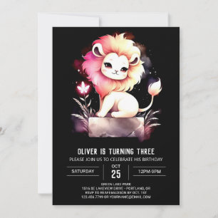 Invitación Safari Feliz cumpleaños al león