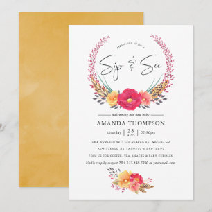 Invitación Safari floral acuarela para sorber y ver