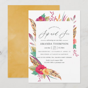 Invitación Safari floral acuarela para sorbo y vista
