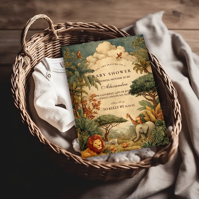 Invitación Safari Foliage & Friends Baby Shower (Subido por el creador)