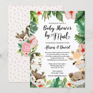 Invitación Safari Friends   CHICA Baby Shower Por Correo