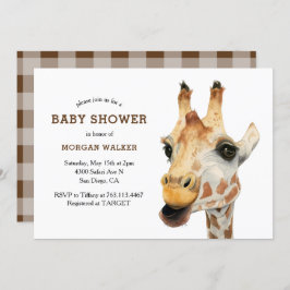 Invitación Safari Giraffe Género Baby Shower neutral