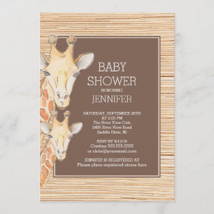 Invitación Safari Giraffe Neutral Baby Shower