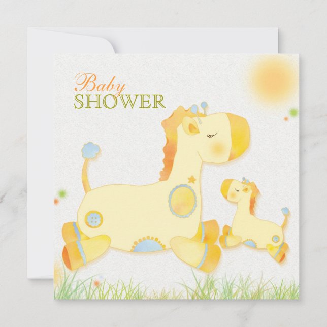 Invitación Safari Giraffe Whimsical Baby Shower (Anverso)