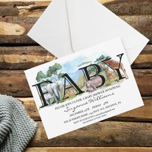 Invitación Safari Jungle Africa Mamas de animales Baby Shower