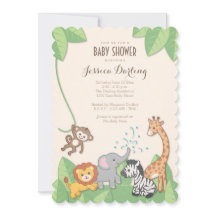 Safari Jungle Animales Baby Shower moderno