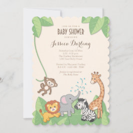 Invitación Safari Jungle Animales Baby Shower moderno