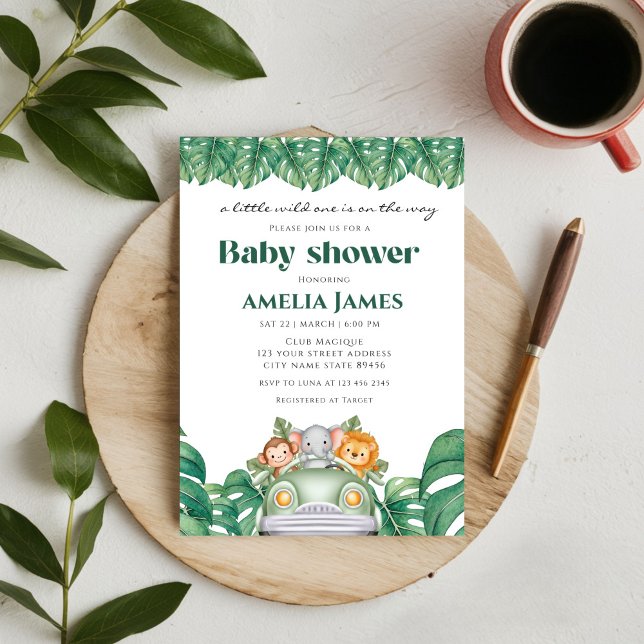 Invitación Safari Jungle Animales silvestres un niño Baby Sho (Subido por el creador)